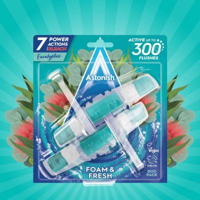 Astonish Foam & Fresh Toilet Blocks Eucalyptus 40gms – Twin Pack