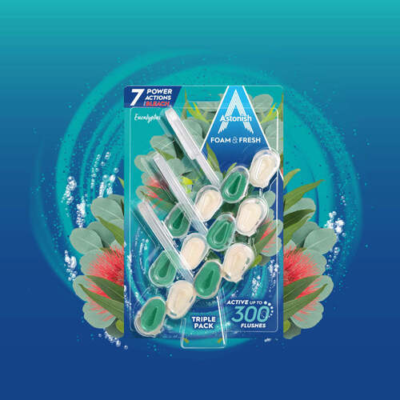 Astonish Foam & Fresh Toilet Blocks Eucalyptus Triple Value Pack