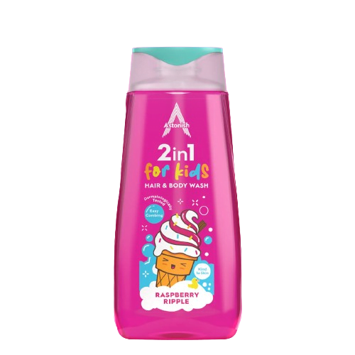 ASTONISH 2IN1 HAIR & BODY RASPBERRY RIPPLE FOR KIDS 400ML